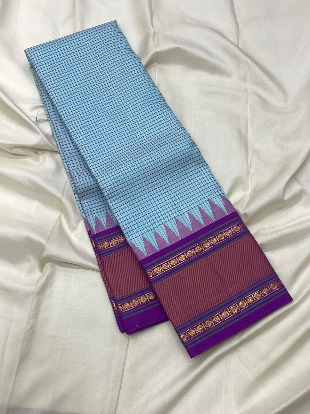 Pure Kanchipuram Handloom with Zari Korvai Checks  Bridal Silk Sarees